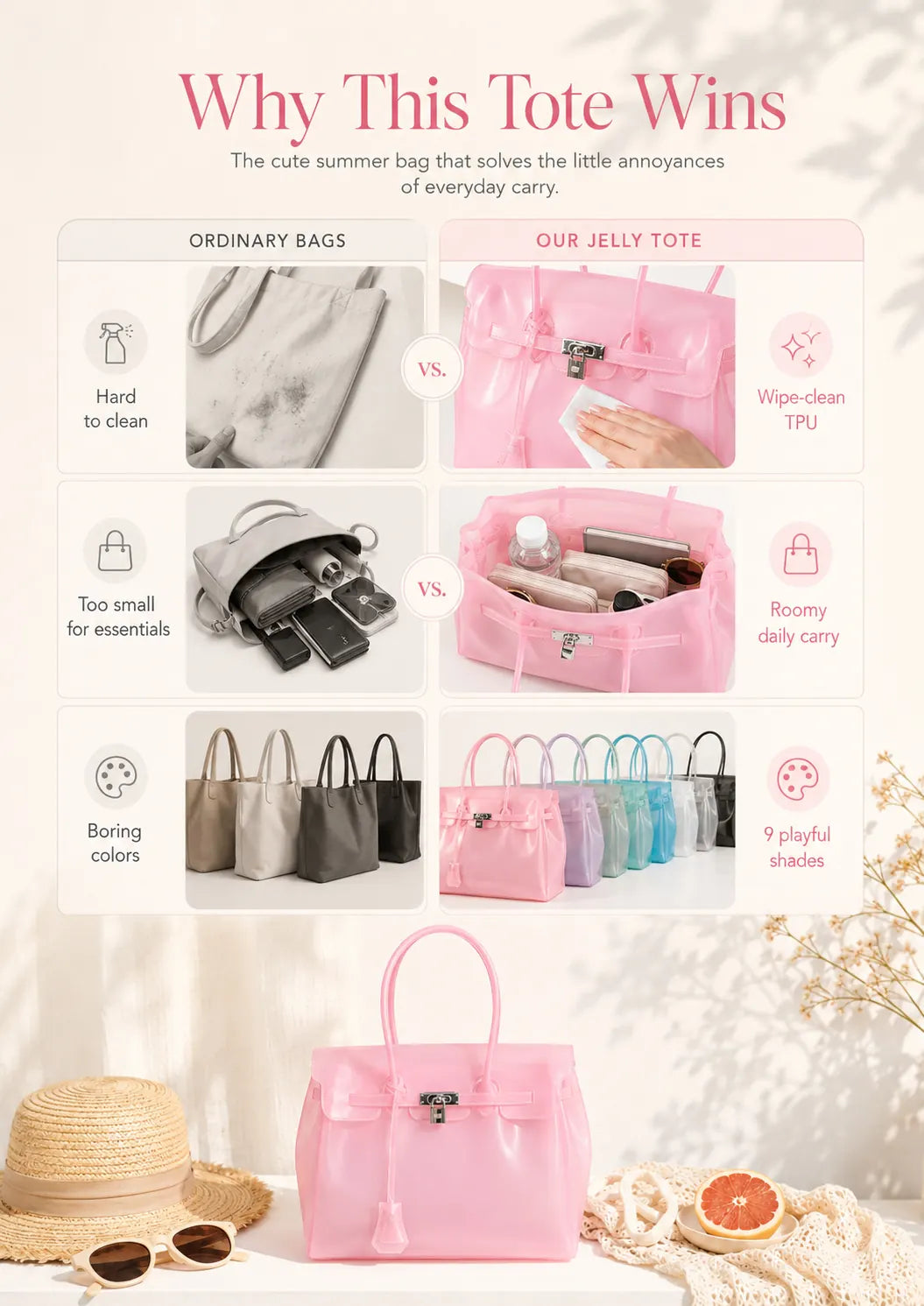 Translucent Jelly Tote Bag detail image 2